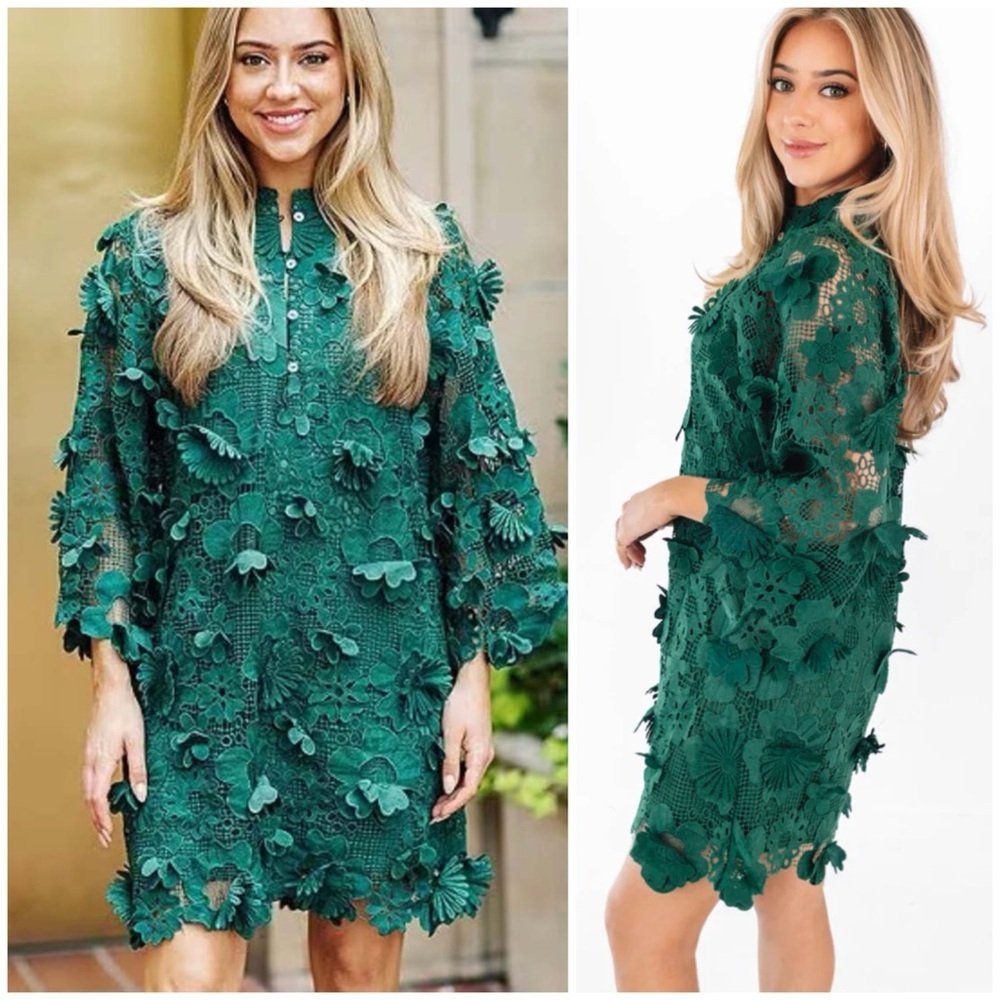 NWT J.MARIE The Seraphina Mini Dress in Green SZ S - Picture 10 of 11